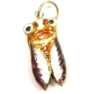 ENAMEL CICADA 13X29MM PURPLE